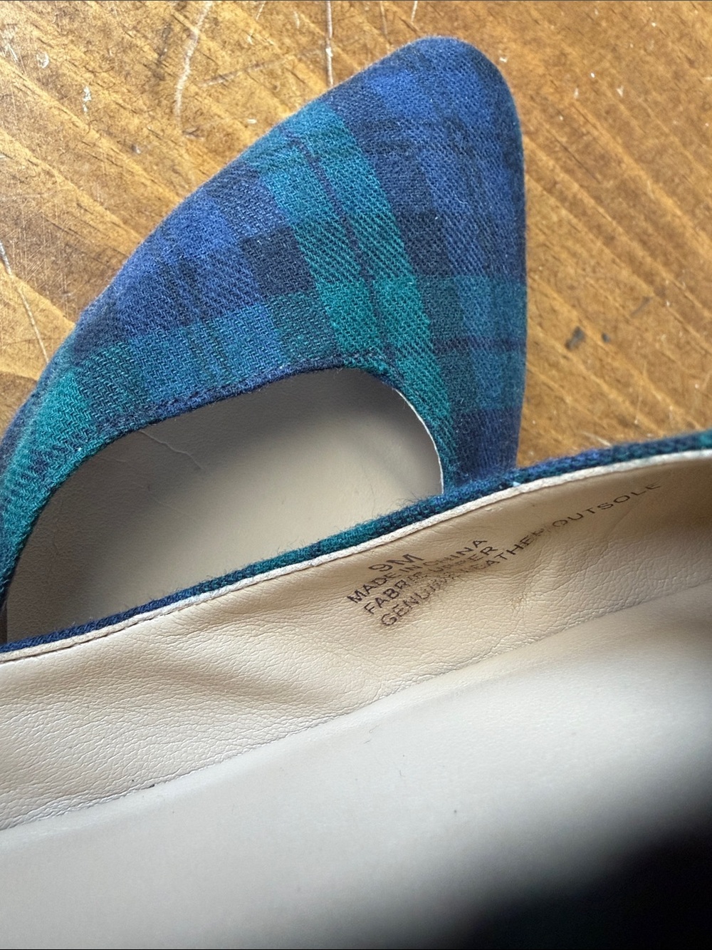 Talbots Black Watch Plaid Flats Sz 9 - Picture 14 of 16